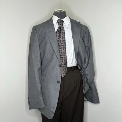 J Ferrar Hombres 40R 44" Blazer Abrigo Deportivo Traje Chaqueta Gris 2 Botones Bolsillo para Billetes Foto 1 de 4