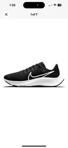 Nike Air Zoom Pegasus 38 Low Black White - CZ4178-002 Size 6Y - Picture 1 of 6