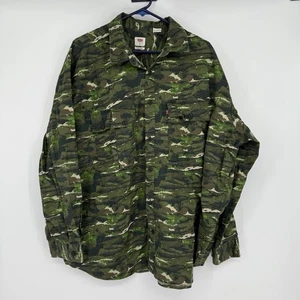 Camisa Levi’s Camuflada Con Botones Para Hombre XL De Gran Tamaño Rayas de Tigre Utilidad Militar - Imagen 1 de 7