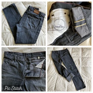 Raleigh Denim Martin Jeans Selvage MidRise Slim Taper grau Knopfleiste Herren 32x30 - Bild 1 von 22