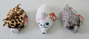 Teeny Ty 4 Zoll Beanie Babys (3) Giraffe, Elefant, Hund Plüschtier Stofftier Spielzeug - Bild 1 von 19