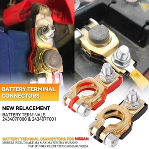 2Pcs Battery Terminals Connectors Clamps Clips Car Van Caravan Motorhome - Picture 1 of 8