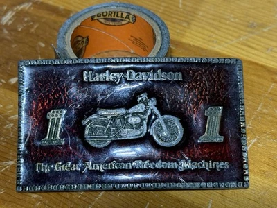 Bergamot Brass Works 1974 usado Great American Freedom Machines hebilla de cinturón  Foto 1 de 4