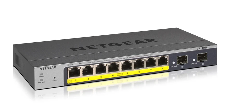 Netgear GS110TP v3 Prosafe 8 Gigabit Smart PoE+ Switch + PSU - Bild 1 von 1