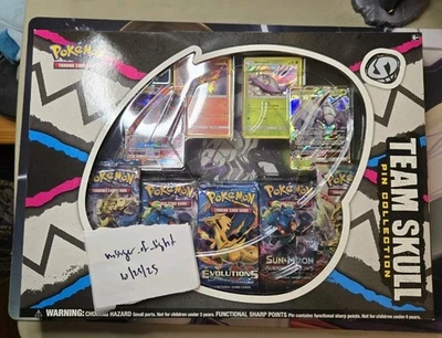 Pokemon TCG Team Skull Pin Collection Box Sealed Evolutions Burning Shadows  - Image 1 of 4