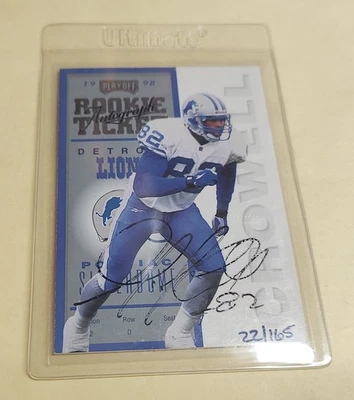1998 Playoff Contenders Rookie Ticket Auto 86 Germane Crowell 22/165 Lions - Image 1 of 2