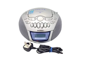 Sony CFD-E77L Ghettoblaster Stereo tragbar CD Kassette Band Radio Tuner AM FM blau - Bild 1 von 23