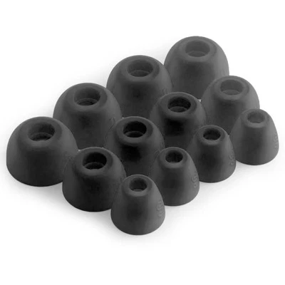DISTRIBUTED BY MACADAMIA LTD 12 x Silikon Ohrhörer Gummi Tipps Für JBL Tune Beam, Ghost Kopfhörer in Schwarz