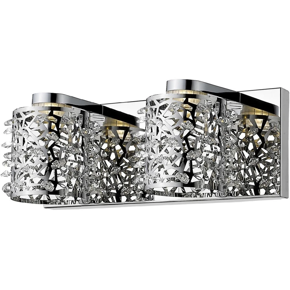 Z-Lite 906-2V-LED Fortuna LED 12,6 pulgadas cromo tocador luz de pared en 1,98 Foto 1 de 1