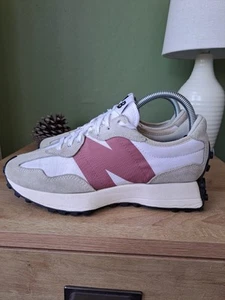 New Balance 327 Trainers Womens Size UK 6 Red, Beige & White Suede Trainers - Picture 1 of 20
