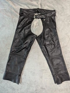 Excelente estado. Tapas de cuero Harley Davidson XL negro equipo de conducción de motocicleta - Imagen 1 de 9