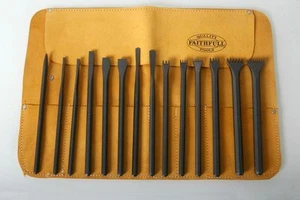 Juego completo de cinceles y rollo de herramientas de acero al carbono afilado para tallado en piedra italiana 15 piezas - Imagen 1 de 2