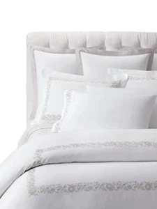 Ralph Lauren Eloise Standart Sham, True Platinum from Embroidery Cotton Duvet... - Picture 1 of 1