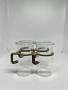 BODUM Bistro Beige Glass Mug Set x4 (1980's). Coffee/Tea Set - Picture 1 of 4