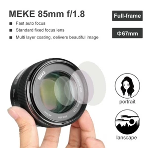 Meike 85mm F1.8 Full Frame AF/MF Lens for Canon EOS EF Mount 6D 5D 450D 750D UK - Picture 1 of 7