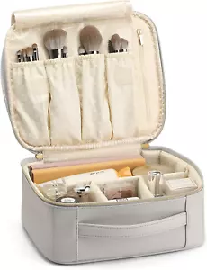 Portable Makeup Organizer Case with Adjustable Dividers for Cosmetics & Brushes - Picture 1 of 8