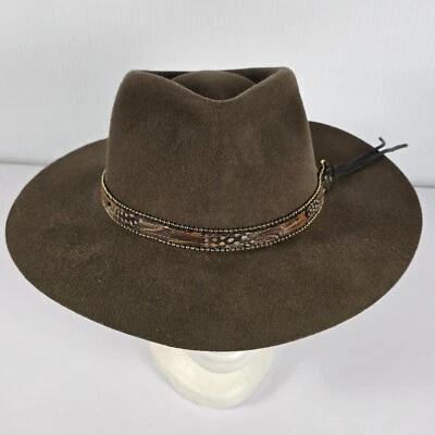 Sombrero vintage AMJ Pacific para hombre mediano fieltro negro 100 % lana 3XXX Foto 1 de 4