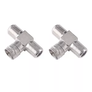 2 Pack Coaxial Cable Connector, TV Splitter 2 in 1 Out F Type RG6 Male to 2 F Fe - Picture 1 of 4