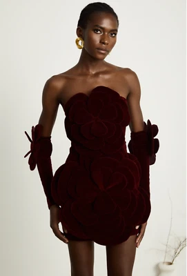 Minivestido Azura con apliques florales en rojo Foto 1 de 4