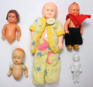 Vintage Antique Toy Doll Lot Miniature Figurines Porcelain Rubber Plastic AB - Picture 1 of 13