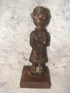 Antike antike handgefertigte vom Künstler geschnitzte Holzstatue 10 Zoll groß - Bild 1 von 2