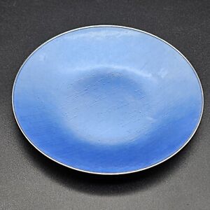 Sterling Silver and Blue Guilloche Enamel Dish from Norway/Oslo/J Tostrup/c1910