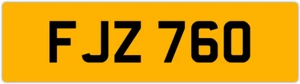 FJZ 760 F 3X3 DATELESS PRIVATE NUMBER PLATE FIN FIONA FRED FAS FAZ FRAN FERN FAY - Picture 1 of 1