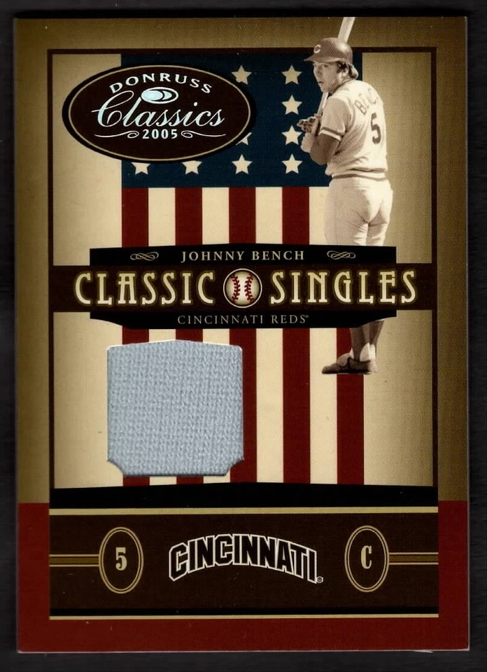 2005 Johnny Bench Donruss Classics Baseball Singles GW Jersey /50 Reds CS-20 - Image 1 of 2