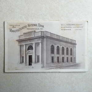 Manufacturers National Bank Mechanicville NY Antique 1913 Bifold Postcard G2069 - Picture 1 of 3