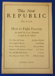 Ausgabe der Wochenzeitung DIE NEUE REPUBLIK Journal of Opinion (links) vom 18. Mai 1938 - Bild 1 von 7