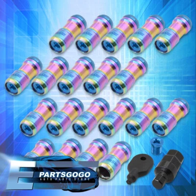 20PCS M12 x 1.25mm Open/Closed Extended Heavy Duty Steel Racing Lug Nuts Blue Foto 1 de 3
