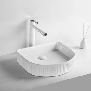 Ceramic Basin 41.5x36.5cm Bathroom Vanity Sink Above Counter Top Gloss White - Picture 1 of 6