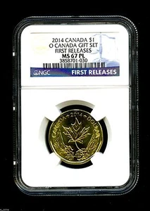 2014 O CANADA $1 NGC MS67 PL MAPLE LEAF LOON LOONIE FIRST RELEASES DOLLAR TOP  - Picture 1 of 2