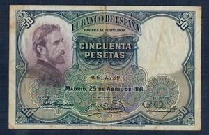 Spain 50 Pesetas 1931 Very Fine - Gian 2 - Imagen 1 de 2