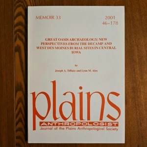 2001 Plains Anthropologist Memoir 33 Volume 46 Number 178 Native American Arch - Picture 1 of 15