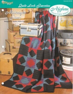 Afghan Crochet Pattern MIDNIGHT STARS Quilt Look Needlecraft Shop - Picture 1 of 1