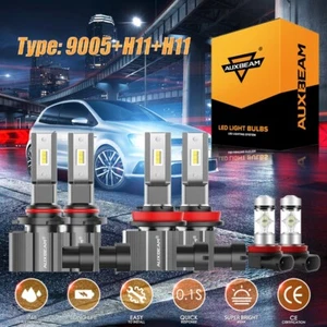 For Toyota Camry 2007-2014 AUXBEAM Combo LED Headlight High Low+Fog Light Bulbs - Picture 1 of 12