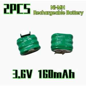 2PCS 3.6V 160MAH For PLC Data Backup Rechargeable Ni-MH Battery With 2 Pins/Tabs - Picture 1 of 4