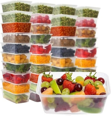 CHEF-ROYALE Food Storage Plastic Food Prep Takeaway Container with Airtight Lids Microwave