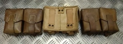 Original Vintage Military Issued Double Leather Utility / Ammo Small Pouch Used - Bild 1 von 4