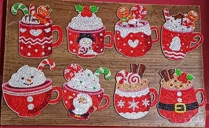 Posavasos de cacao caliente arte diamante de Navidad / Elige y elige - Imagen 1 de 9