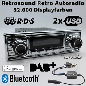 Retrosound Motor-6 DAB+ Komplettset Chrome Retro Autoradio USB MP3 Bluetooth AUX - Bild 1 von 10