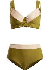 2-tlg Set Minimizer Bikini Gr. 42 Cup 80 E Oliv Gold Damen Schwimmanzug Neu - Bild 1 von 1