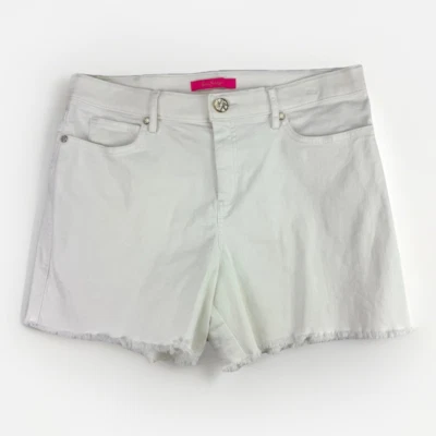 Pantalones Cortos Lilly Pulitzer Jennica Tiro Alto Blanco Denim Corte Talla 10 Vacation Resort Foto 1 de 4