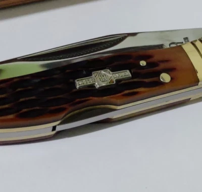 LOCKBACK TOOTHPICK FRENCH TICKLER HUNTING POCKET KNIFE MAPLE JIGGED BONE LG. !!! - Image 1 of 4