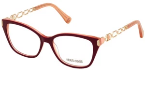 Roberto Cavalli RC5113 071 Red Pink & Gold Plastic Eyeglasses 54-15-140 Cat Eye - Picture 1 of 3