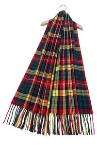 Ladies Multicoloured Festive Print Scarf Women Tassel Check Wrap Shawl 7899 - Picture 1 of 3