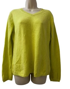 Peck & Peck Damen 100% Kaschmir V-Ausschnitt Pullover hellgrün weicher Strick Gr. XL - Bild 1 von 8
