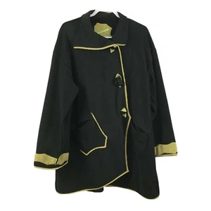 Giacca cappotto nero in pile Jacques Ruc da donna taglia 8 arte da indossare look a lamenti - Foto 1 di 8
