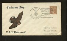 1939 Pearl Harbor Hawaii USS Whippoorwill Minesweeper Christmas Day Postal Cover